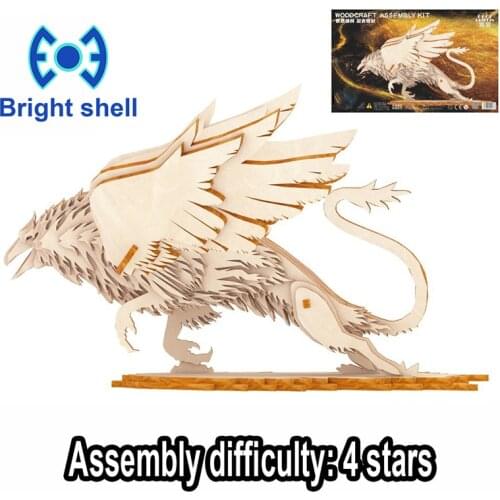 DIY arts and 3D Griffon Handmade Wooden Craft toys Party Arts Puzzles Model Decoration for children kid Toy Birthday Best Gift