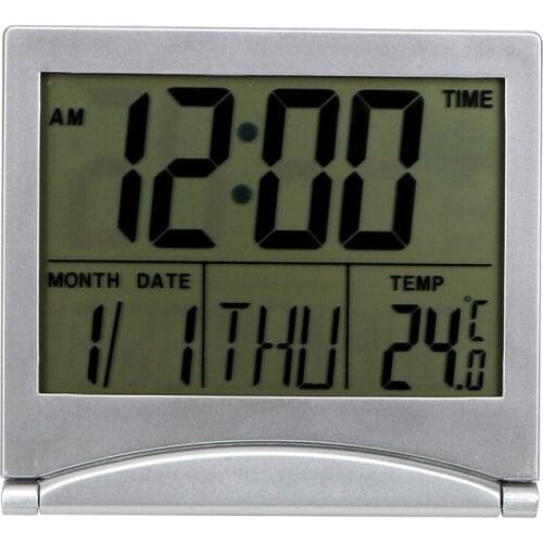 Alarm Clock Home Decor Electronic Clocks Desk Clock Foldable Time Date Temperature Timer LCD Digital Portable