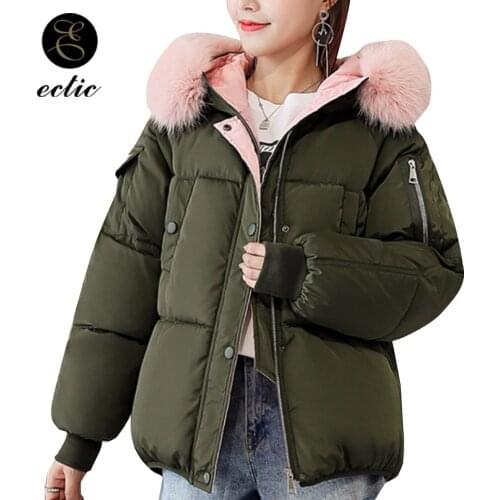 ECTIC Women's Down Jackets With Fur