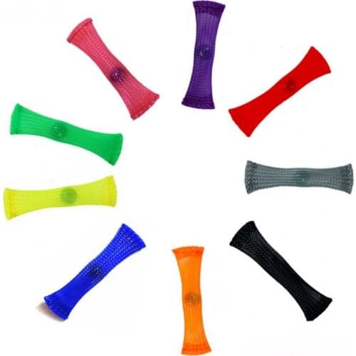 Woven Mesh Tube with Marbles Ball Autism Anxiety Therapy Squeezing Vent Toys Stress Relief Hand Fidget Toy