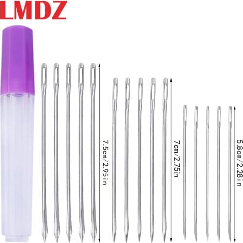 LMDZ 15pcs 3 size 5.8/7.0/7.5cm handmade leather stitching sewing needle stainless steel needle for Leather Bag Sewing