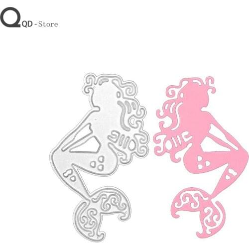 Scrapbook Metal Cutting Dies Childrens Puzzle Mermaid Handmade Tools DIY Card Make Mould Model Craft Decoration New 2021