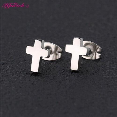 Fashionable Temperament Small Earrings Jewelry Silver Color Cross Stick Shape Punk Earring Pendant For Women Men Party Equipment
