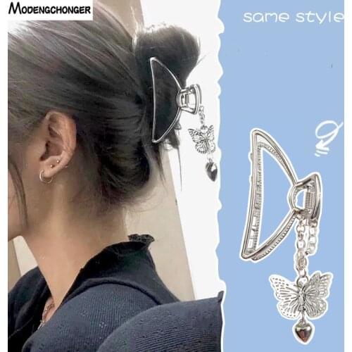 Fashion Women Barrettes Metal Hair Claws Hair Accessories Butterfly Hairclips Pendant Ladies Hairgrip Headwear Girls Ornaments