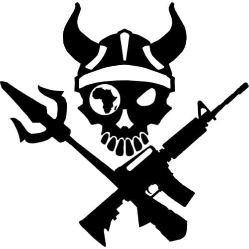 MIGNATIS - Horned Skull Sticker Standing On Spear And M4A4 Weapon Mural Art Decal For Car Window Loptop Decoration Vinyl sticker