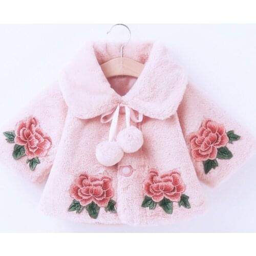 Girls Coat Outerwear Rose Floral Girl Coats Kids Winter Childrens Coat Casual Style Childrens Clothes