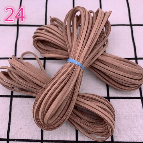 5yards/3 mm Flat Faux Suede Braided Cord Korean Velvet Leather Handmade Thread String Rope For DIY Jewelry Making Supplies #24