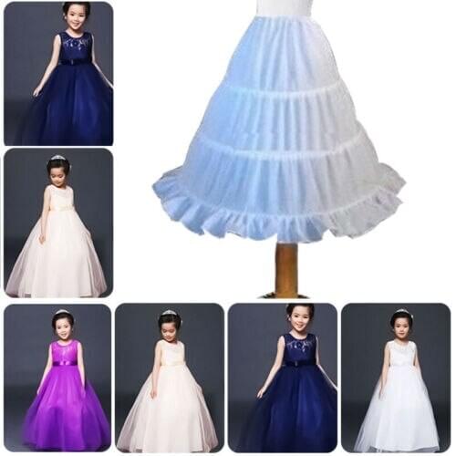 Childrens petticoat Kids Petticoat Flower Girls 3-Hoop Crinoline Underskirt Dress Slips Children