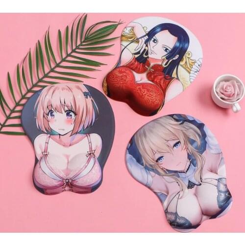 Cute two-dimensional computer mouse pad 3d chest game e-sports cartoon animation creative silicone wrist pad to customize