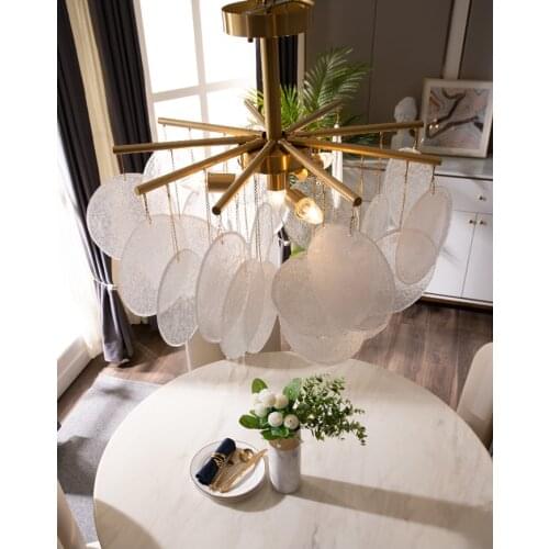 Nordic post-modern dining room chandelier simple Nordic style living room bedroom all copper personality creative art lamps