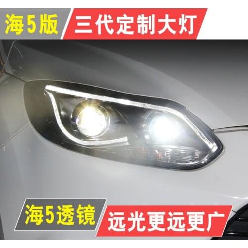Tuning cars Headlight For Ford Focus 2012-2014 Headlights LED DRL Running lights Bi-Xenon Beam Fog lights angel eyes Auto