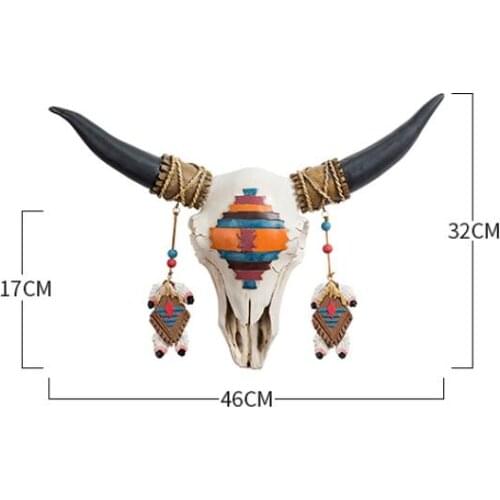 Ox head Hostel Decoration pendant Wall Decoration Living Room Creative American TV Background Wall Hanging