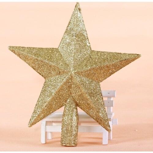 Top of Christmas tree star outdoor decorations new year christmas decoration Supplies glint christma golden /red stars 18cm*20cm