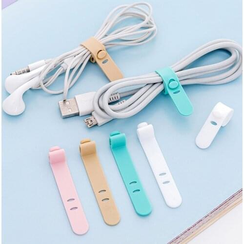 Cable Protection Mouse Wire Holder Desktop Organizer Set Wire Data Phone Cable Holder Line Fixer Winder Wrap Cord Stationary
