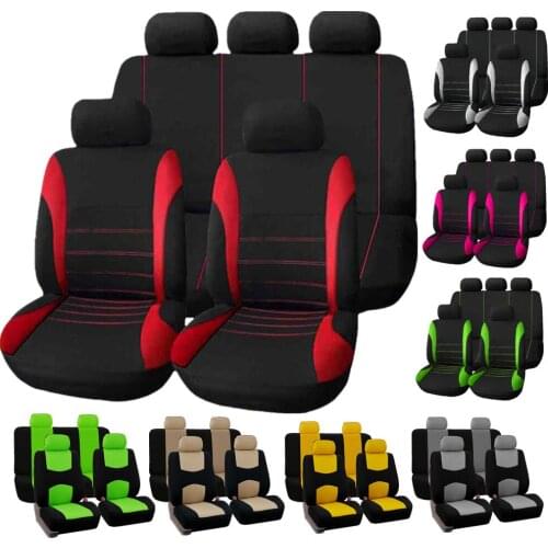 9PCS and 4PCS Universal Car Seat Cover Fit Most Cars with Tire Track Detail Car Styling Car Seat Protector For Peugeot 206 207
