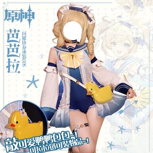 Anime Game Genshin Impact Barbara Summer Swimsuit Sexy Dress Party Role Play Cosplay Costume Halloween Women Free Shipping 2021