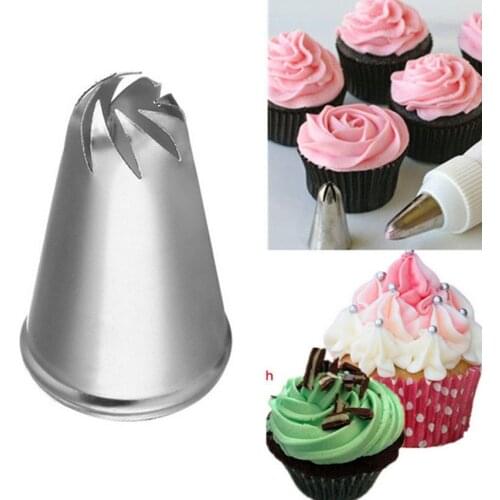 1PCS Stainless Steel DIY Flower Spiral Icing Piping Nozzles Pastry Nozzle Fondant Cake Decorating Tool