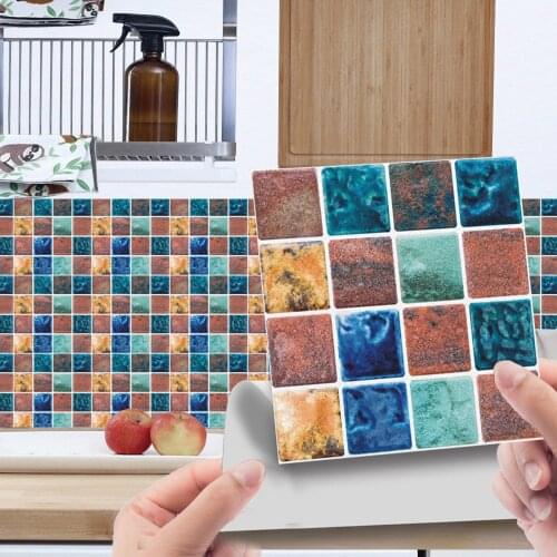 New Design 10pc DIY Home Fashion Waterproof 3D Crystal Tile Stickers Self-Adhesive Wall Stickers Wall Decoration Accessories
