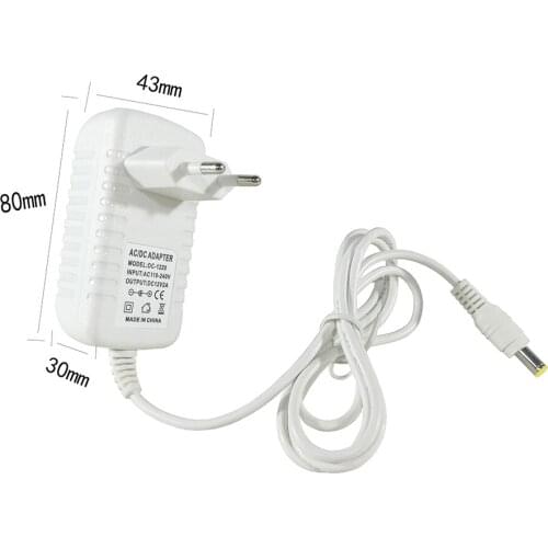 100pcs white color 12v 2A 24W EU US Plug Driver Adapter AC110V 220V to DC 12V 2A 5.5*2.1mm Power Supply