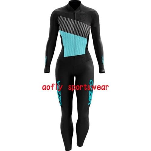 2021 VEZZO Women‘s Blue Black Cycling Skinsuit Sets Professional Couples Maillot Ropa Jumpsuit Kits Macaquinho Ciclismo Feminino