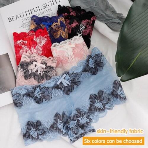 3pcs Sexy Women Lace Panties Underwear Lace Briefs Transparent Floral Bow Soft Lingerie Sexy Fashion Panties For Ladies
