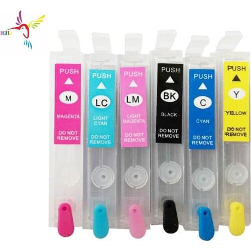 6 Colors/Set T0821-T0826 Refillable Ink Cartridge With Permanent Chip For Epson R390/R270/R290/R295/RX590/RX615/RX610/RX690