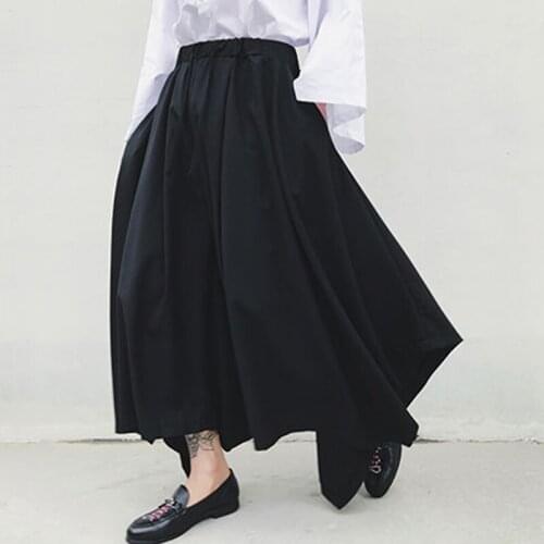 Mens trousers spring/summer super loose culottes nine minute trousers bell-bottom trousers casual trousers for men large black
