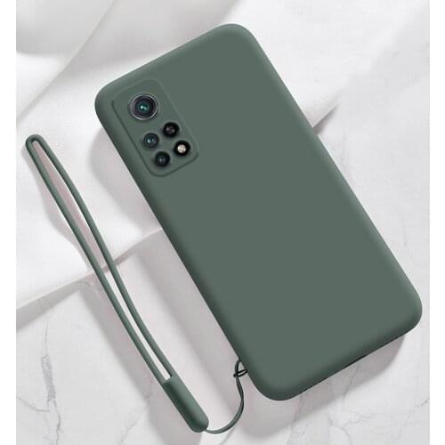 For Xiaomi Mi 11 10T Pro Case Soft Liquid silicone Skin With Lanyard protective Back Cover for xiaomi mi 10 Ultra 10 Pro 10 Lite