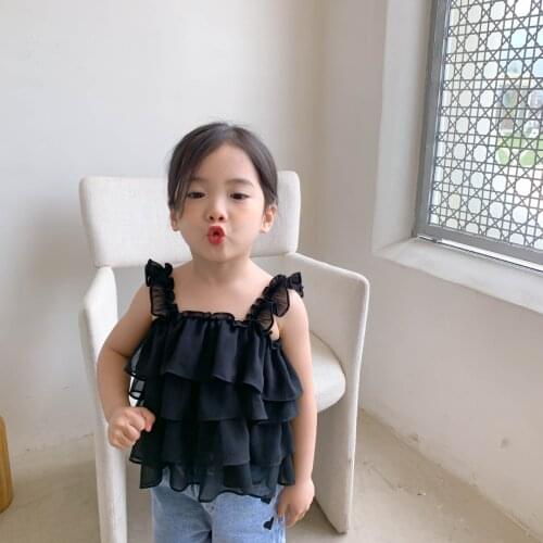 Childrens Summer 2021 New Melaleuca Sling Sleeveless Korean Princess Temperament Lady Style