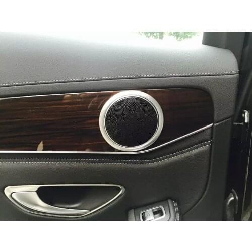 For Mercedes Benz GLC 2016 6PCS ABS Chrome Car Stereo Audio Speaker Cover Ring Sticker Trims Car Styling Accessories