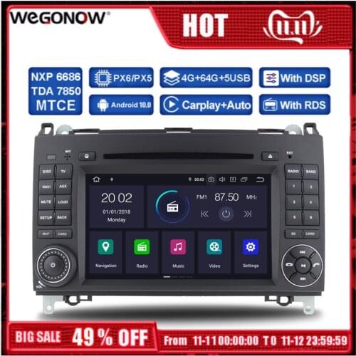 DSP PX6 IPS Android 10 6 Core 4G + 64G Car DVD Player Radio GPS Bluetooth wifi For Benz W169 W245 Viano/Vito Sprinter W209 W906