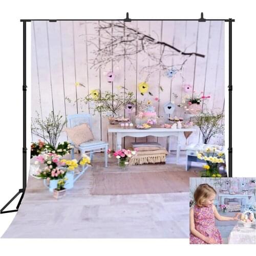 Liavshi Spring Easter Eggs Decor Wooden Wall Interior Photography Backgrounds Customized Photographic Backdrops For Photo Studio