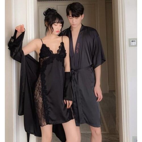 HuaYiHuaFu Men's Satin Robes