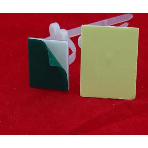 Freeshipping 20mmx20mm 25x25 30x30 Self Adhesive Cable Tie Mount Base Holders yellow color