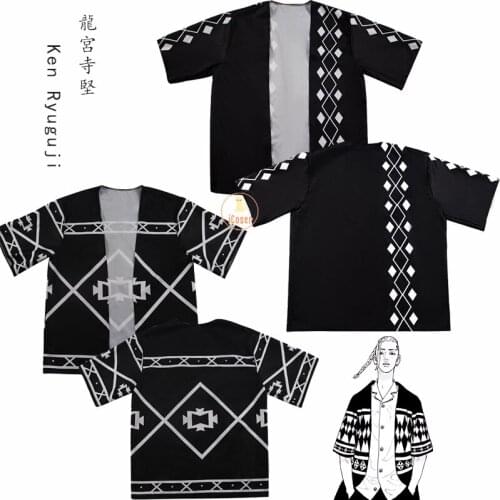4 TYPES Anime Tokyo Revengers Draken Ken Ryuguji Haori Kimono Cosplay Costume Harajuku Cloak Halloween Carnival Manji Gang Top