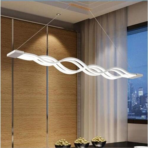 L LED restaurant chandelier modern minimalist four-head wave creative personality office hotel dining room bar home decoration