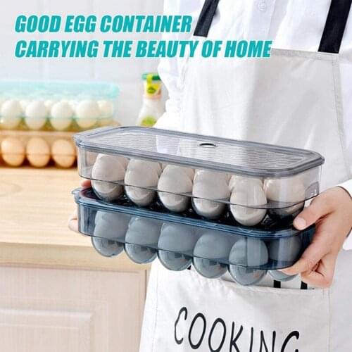 16 Grids Egg Storage Tray Stackable Egg Storage Box with Coverd for Refrigerator Kitchen Cabinet Egg Tray with Lid