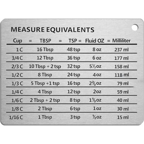 Stainless Steel Magnetic Scale Board Refrigerator Sticker Measure Cup Accessory