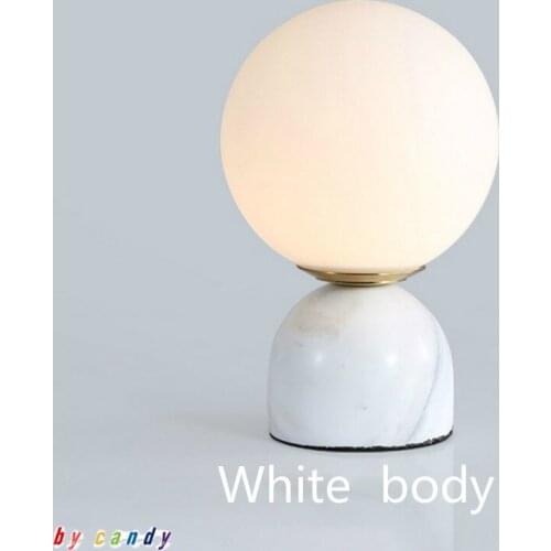Nordic Minimalist Marble Ins Style Table Lamp Bedroom Beside Lamp Living Room Table Light Study Design Lighting LED Home Decor