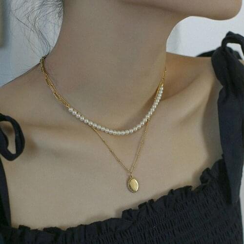 Fashion Pearl Necklace Planet Pendant choker Necklace for Women girls aesthetic Neck Chain Choker Collar Pearl Collier Jewelry