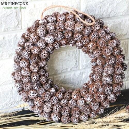 Natural Christmas Wreath Handmade Craft Door Wreaths Snow Christmas Decorations for Home halloween Party Wreath