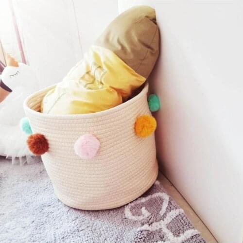 Woven Kids Toys Storage Basket Home Laundry Dirty Clothes Sundries Organizer Box P31B