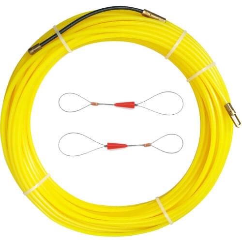 30M Nylon Fish Tape Wire Cable Rod Draw Push Puller Electrician Duct Rod Tools for Through the Wall