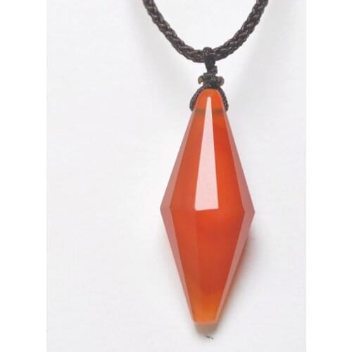Orange Carnelian Stone Adjustable Nylon Rope Braid Necklace Jewelry 1PCS F421