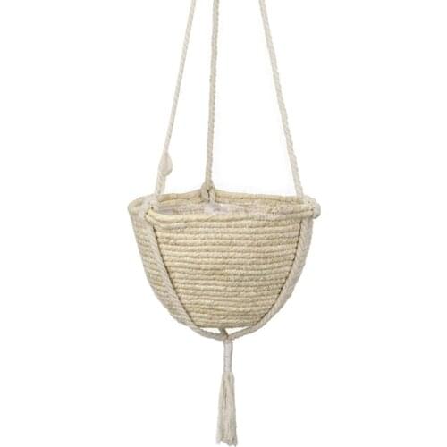 Natural Seagrass Hanging Planter Basket, Eco-Friendly Indoor Plant Pots, Plant Pot Cover, 9.85 x 6.3Inch