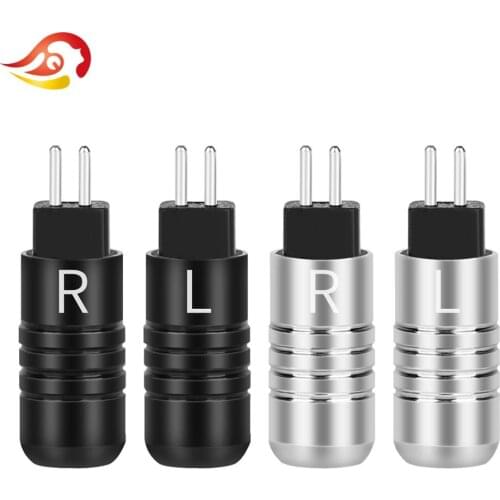 QYFANG 1Pair 0.78mm Earphone Pins Non-magnetic Rhodium Plated Plug For UM3X W4R UE18 Black Connector Audio Metal Shell Adapter