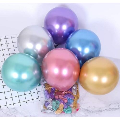 10pcs 12inch Glossy Metal Pearl Latex Balloons Thick Chrome Metallic Colors helium Air Balls Globos Birthday Party Decor