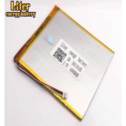 Plug 1.0-4P 30110105 Wholesale price 3.7v 4000mah lipo battery in rechargeable Batteries with full capacity tablet pc
