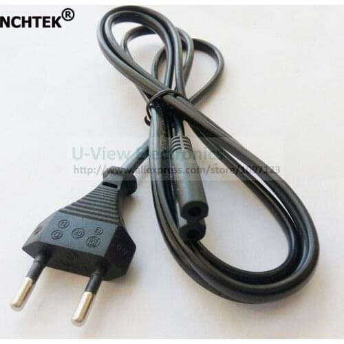 NCHTEK AC Power Cable Lead EU 2 Prong Figure 8 For Charger PS2 PS3 Laptop,Euro Round Plug Power Cable 1.5M/Free Shipping/1PCS