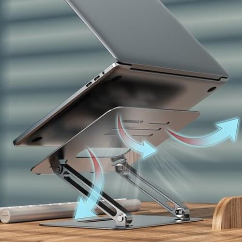 53CC Foldable Laptop Stand Non-Slip Aluminium Alloy Holder Bracket Heat Release Cooling Riser For Laptop Notebook 14-17